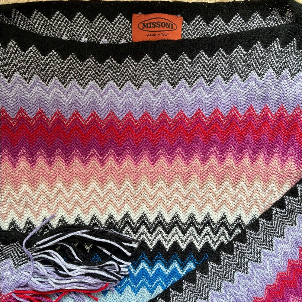 Missoni Knit Fringe Poncho